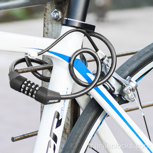 Code combiné verrouillage du cycle de vélo de câble en spirale